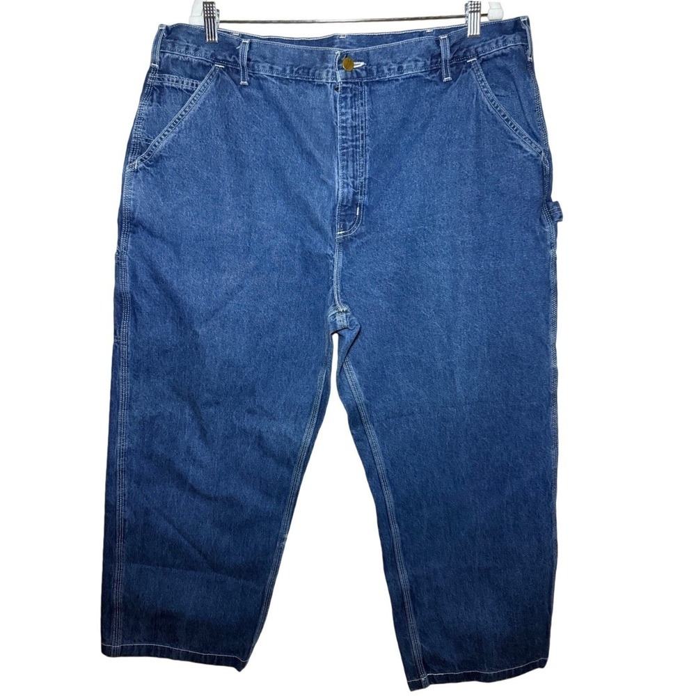 Carhartt Loose Fit Distressed Carpenter Jeans Mens 42x30 Blue
